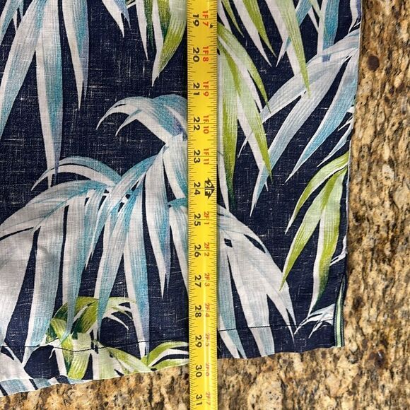 Tommy Bahama Perfect Palmday Camp Linen Shirt In Ocean Deep Size L - Picture 9 of 9
